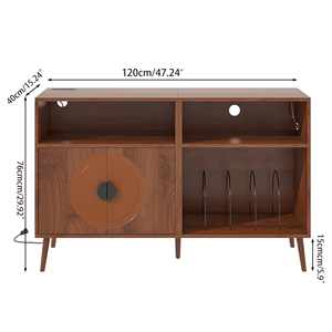 Ajunion đồ nội thất phòng khách bằng gỗ Máy nghe nhạc đứng bàn xoay lớn đứng Vinyl kỷ lục lưu trữ bảng - Product Image 2