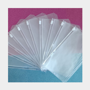 Top bán hàng tùy chỉnh an toàn khóa lá lỏng lẻo Frosted rõ ràng Ngân Sách chất kết dính Túi A5 A6 A7 tổ chức tiền Pouch dây kéo tiền mặt phong bì - Product Image 1