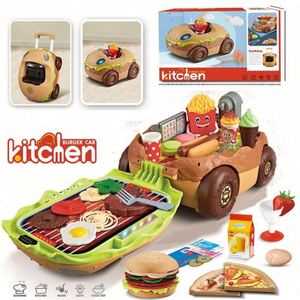 Nouvel Arrivage : Ensemble de Jouets de Simulation de Restauration Rapide (Hot-dog, Hamburger, Pizza) avec Voiture à Chariot - Product Image 6