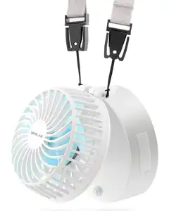 2024 Hete Verkoop Zomer Luie Draagbare Persoonlijke Outdoor Reizen Nek Hang Ventilator Met Spiegelventilator
