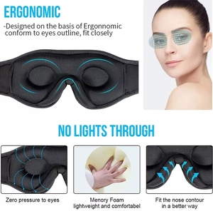 Mascarilla de ojos con auriculares inalámbricos, máscara con Bluetooth, cómoda memoria foam3D, para dormir - Product Image 4