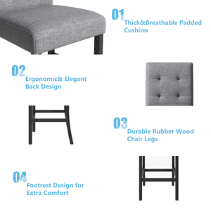 Modern Solid Wood Complete <b>Dining</b> <b>Set</b> with <b>4</b> <b>Chairs</b> Home Furniture - Product Image 3