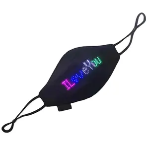 Máscaras de pantalla LED recargables calientes Teléfono inteligente Aplicación Bluetooth Control Flexible Mensaje programable Pantalla de luz Halloween - Product Image 1