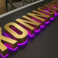 Letrero para Tienda, Letrero Acrílico Cortado con Láser, Letrero Dorado con Número de Casa, Letreros Interiores, Letras Iluminadas LED, Fabricantes, Personalizado
