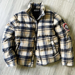 Wholesale Winter Wear Warm Plaid Jackets Coat Heavy Oversized Outdoor Zipper <b>Padded</b> Bubble Coats Custom Puffer Jackets Men - Product Image 1