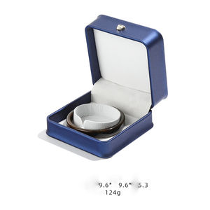 Wholesale Custom Logo Luxury Crown PU Leather <b>Bracelet</b> & Ring Storage Jewelry Box Holiday Gift ELEqueen EQ002 - Product Image 3