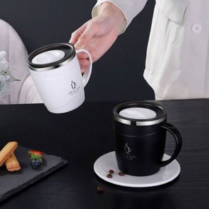 500ml 304 Stainless Steel Double-Wall <b>Insulated</b> Coffee <b>Mug</b> for Business Use with Handle - Product Image 4