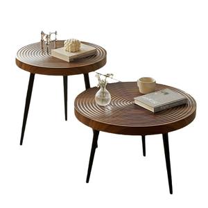 Tavolino da Caffè in Legno Massello, Design <span class=keywords><strong>Moderno</strong></span> e Semplice, Tavolo con Contenitore per Soggiorno e Camera da Letto, Mini Tavolo Angolare per Balcone - Product Image 5