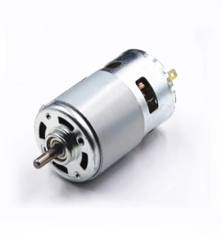 Torsi besar kecepatan tinggi RS775 motor dc 3000rpm-15000rpm bantalan bola ganda 24V 12V motor dc 775 motor