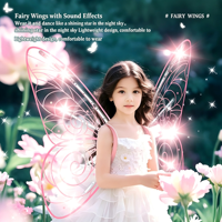 Nouvelle Collection 2026 : Costume de Fête Électrique pour Filles, Robe Thème Fée en Plastique avec Ailes de Papillon LED Musicales, Cadeau