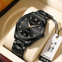 Montre à quartz pour homme Aili Feida en acier inoxydable, résistante à l'eau 30M, lumineuse, ultra-fine 9mm, avec fermoir double à boucle papillon