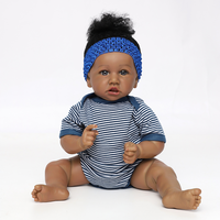 Kit de poupées africaines en vinyle, couleur peau profonde, brune, réaliste, en silicone, jouets, cadeaux pour enfants, poupée de mode durable.