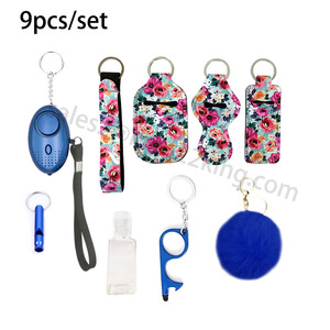 Portachiavi con supporto per lucidalabbra in Neoprene con stampa a sublimazione personalizzata con set di portachiavi in Neoprene per autodifesa - Product Image 3