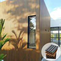 Panneaux muraux extérieurs co-extrudés en WPC Revêtement mural extérieur en composite à grain de bois Revêtement mural en matière plastique