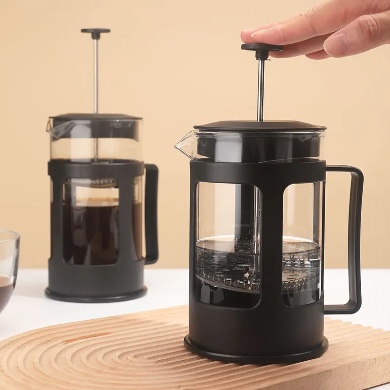 French Press Kaffee maschine aus Edelstahl 304 mit 4-stufigem Filtration system Französische Kaffee presse aus Glas