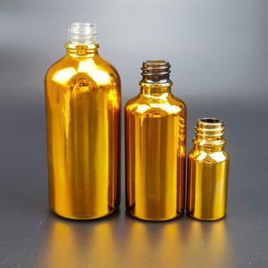 Flacons compte-gouttes en verre électroplaqué or brillant de luxe 5ml 10ml 15ml 20ml 30ml 50ml 100ml pour huiles essentielles - Product Image 3