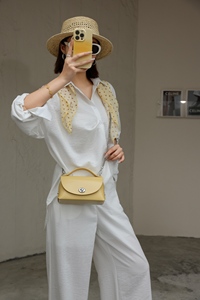 Sac à main en cuir huilé de haute qualité avec boucle, sac à bandoulière en cuir véritable de luxe léger pour femme, grande capacité, sac décontracté à porter en travers du corps - Product Image 4