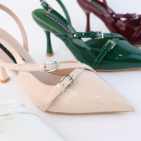 Escarpins Stilettos Élegants à Bout Pointu, Talons Hauts Formels à Enfiler, Sandales Slingback pour Femmes