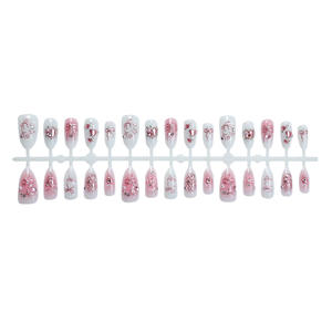 <span class=keywords><strong>Uñas</strong></span> <span class=keywords><strong>Postizas</strong></span> de Alta Calidad en Forma de Almendra Corta Francesa <span class=keywords><strong>con</strong></span> Flores 3D en ABS, <span class=keywords><strong>con</strong></span> Pegamento para Dedos, 30 Piezas, Nuevo y en Oferta - Product Image 5