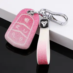 מחזיק מפתחות רכב יוקרה במקרה אחסון יהלום keychains מפתח כיסוי ארנק מקשים מרחוק עבור cadillac