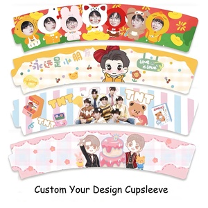 Manicotto di carta Hot <span class=keywords><strong>Kpop</strong></span> personalizzato per eventi Fan compleanno Café impacchi personalizzati per maniche da caffè con fata musicale - Product Image 1