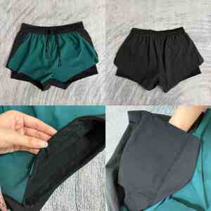2025 meilleure vente femmes vêtements de sport d'été léger respirant Gym course Shorts tissé cordons bord brut plaine blanc - Product Image 2