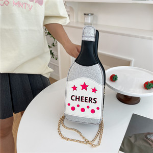 Nouvelle Collection Printemps 2025 – Sac Bandoulière Élégant en PU à <span class=keywords><strong>Paillettes</strong></span>, Forme Bouteille de Vin, Réfléchissant et Personnalisé pour Femme - Product Image 2