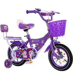 Vélo pour fille de 12 pouces, couleur rose mignon, avec siège pour poupée, pour bébé de 2 à 6 ans, 4 roues, pneus blancs, vélo pour enfants en <span class=keywords><strong>acier</strong></span> avec roue éclairante - Product Image 5