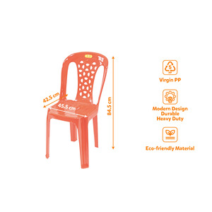 Modern PP Plastic Garden <b>Chair</b> Large Backrest Floral Pattern Lightweight Durable Outdoor <b>Dining</b> <b>Stackable</b> Waterproof Tapered Leg - Product Image 5