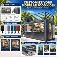 20FT Koffiehuis op maat, modern, milieuvriendelijk, container, turnkey, geprefabriceerd, modulair café voor ketenwinkels, keuken/villa/ingang