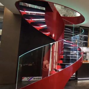 Barandilla Curva para <span class=keywords><strong>Escaleras</strong></span> <span class=keywords><strong>con</strong></span> Postes de Acero Inoxidable para <span class=keywords><strong>Escaleras</strong></span> Existentes, <span class=keywords><strong>Escaleras</strong></span> Metálicas Resistentes <span class=keywords><strong>con</strong></span> Iluminación <span class=keywords><strong>LED</strong></span> Moderna - Product Image 3