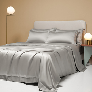 Juego de Ropa de <span class=keywords><strong>Cama</strong></span> de Bambú 100% Satén 300 Hilos, Color Sólido, Sedoso y Fresco para Verano, Juego de Funda Nórdica de Lujo, Venta al por Mayor, Logotipo Personalizado - Product Image 6