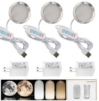 Lampe LED de nuit 3D personnalisable RGB USB Touch Dimmer Base en bois écologique pour la chambre d'enfants Table E14/E26 Options d'ampoule