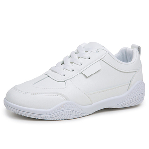Baskets mode <span class=keywords><strong>femme</strong></span> <span class=keywords><strong>en</strong></span> PU, chaussures décontractées blanches, baskets basses à lacets pour <span class=keywords><strong>femme</strong></span> - Product Image 1