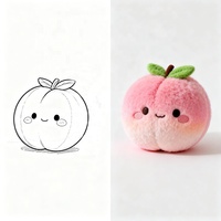 Op maat gemaakt superzacht schattig knuffelbaar lief cartoon roze perzik fruit pluche kussen knuffels voor decoratie