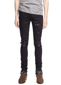 Modello di <span class=keywords><strong>Jeans</strong></span> gratis con Bandana Vintage pieghettato a mano toppe al ginocchio fabbricazione di <span class=keywords><strong>Jeans</strong></span> - Product Image 5
