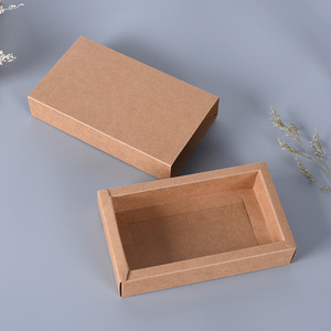 Macaron Cookie Box Kraft Paper Drawer Box Baked Biscuit For Moon Cake Food Macaron Packaging Gift Box With Custom Logo