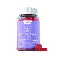 Gommes au safran Stress Soutien du sommeil Supplément d'humeur calme Pensée positive Extrait de safran Gummy