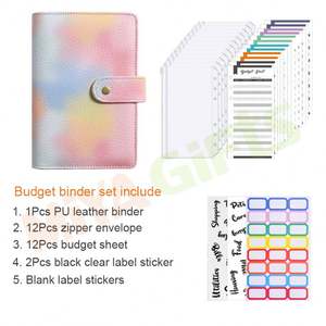 ¡Gran stock! Carpeta de anillas A7 barata al por mayor, cubierta de cuero para cuaderno, mini Carpeta de presupuesto con sobre de efectivo, billetera con cremallera - Product Image 6