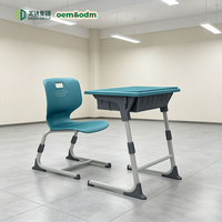 Bureau d'étude moderne minimaliste en plastique pliable et inclinable à hauteur réglable pour enfants, idéal pour l'école et la formation informatique