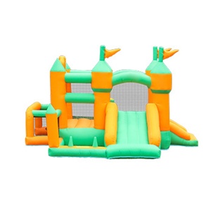 Château gonflable DarlingKids avec parcours d'obstacles, combo structure <span class=keywords><strong>de</strong></span> saut pour enfants avec deux toboggans, murs d'escalade, basket-ball et football - Product Image 3