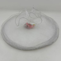 Cercles en tulle organza brillant personnalisés de 22,5 cm (9 pouces) de diamètre, blancs au centre avec des cercles scintillants en bordure, pour la décoration de fête