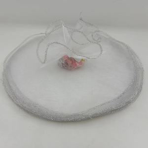 Cercles en tulle organza brillant personnalisés de 22,5 cm (9 pouces) de diamètre, blancs <span class=keywords><strong>au</strong></span> <span class=keywords><strong>centre</strong></span> avec des cercles scintillants en bordure, pour la décoration de fête - Product Image 2