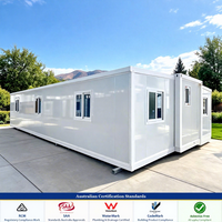 Maison conteneur préfabriquée extensible 20 pieds 40 pieds, 4 chambres, isolée, pour glamping et éco-tourisme, conforme aux normes australiennes, 10 000 unités vendues