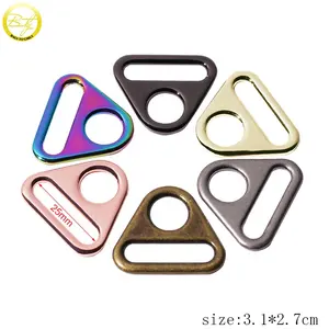 Backpack Strap Buckle Wholesale Bag Backpack Strap Accessory Triangle Shape Logo Blanks Alloy Buckle Hardware With Multicolor