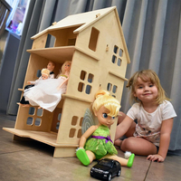 Meuble de rangement en bois pour maison de poupée, étagères de rangement pour jouets, bibliothèque, meubles de salon et de chambre, design minimaliste durable