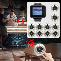 Système d'appel sans fil pour serveurs de restaurant KOQI : 1 montre vibrante, 10 boutons d'appel étanches pour table, portée 100m, idéal pour hôpitaux et cliniques