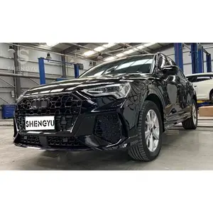 アウディ19-22Q3 ~ RSQ3フロントバンパーアセンブリフロントリップリアディフューザー用ライトテールパイプ付き高品質車体システム