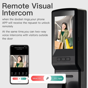 Tuya แอปอัจฉริยะอินเตอร์คอมสำหรับวิดีโอ3D จดจำใบหน้าด้วยลายนิ้วมือล็อคดิจิตอลแบบไร้กุญแจการ์ดล็อคประตูอัจฉริยะ - Product Image 2