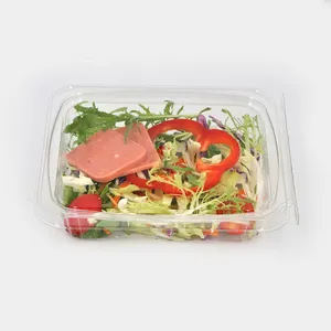 Eco-friendly clear 500g vegetable salad packaging box tamper seal Lid